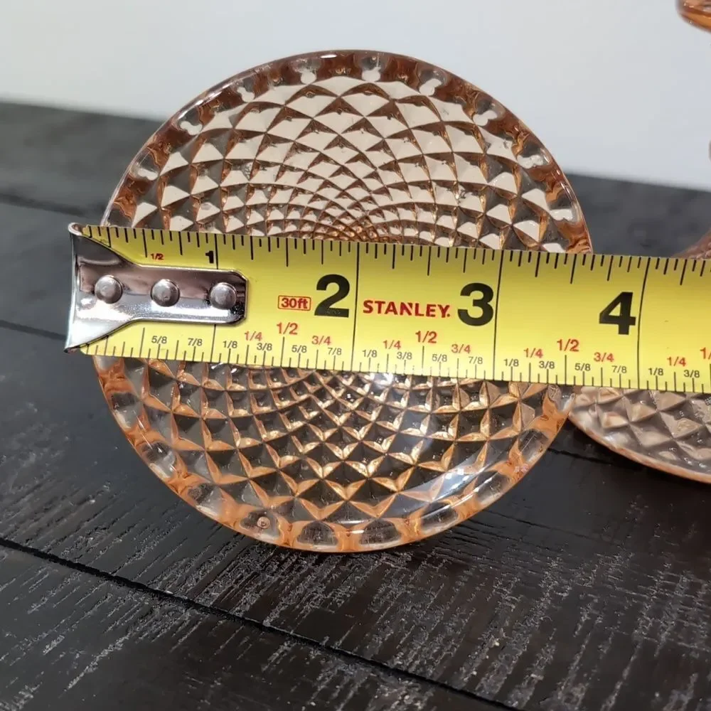 Set of 2 Vintage Westmoreland English Hobnail Candlesticks Depression Glass